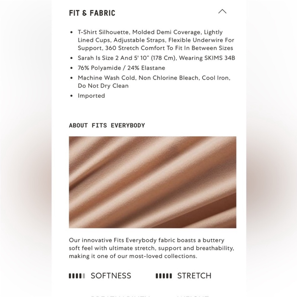 5/$20 MUST BUNDLE NWT Skims Fits Everybody T-shirt Bra Onyx Black (Size 44DDDD) - Picture 4 of 4